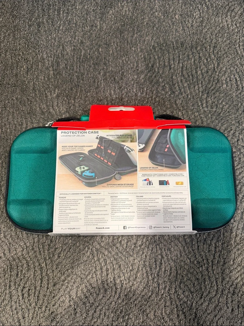 Nintendo Zelda Teal Protective Carry Case for Switch with Character Artwork
